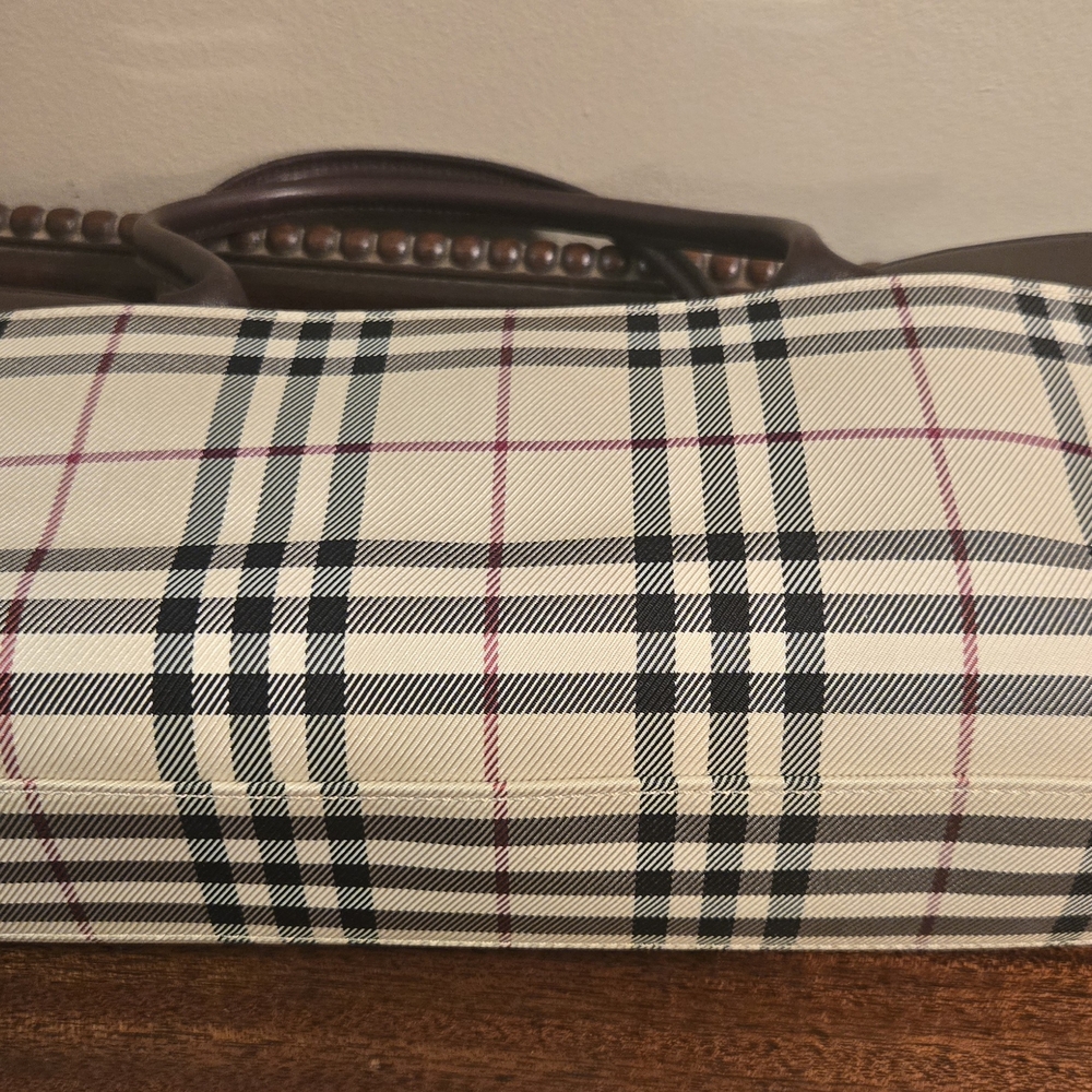 Burberry Checkered Handbag - Brown and Cream - Picture 3 of 9
